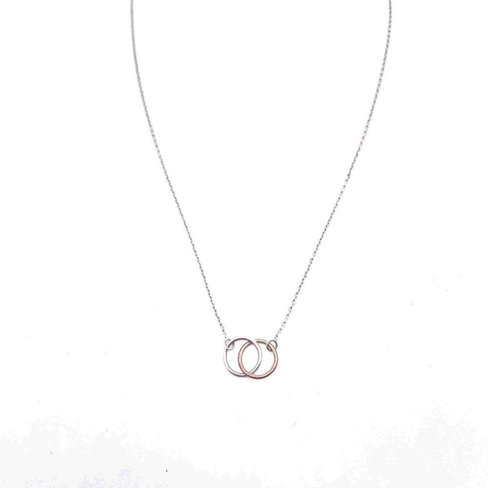 Sterling Forever Double Circle Linked Chain Neckl… - image 4